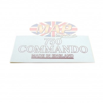 DECAL/  750 COMMANDO - MADE IN ENGLAND 06-1044