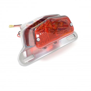 Lucas-Style Taillight & Plate Holder - Polished Aluminum  62-21510P