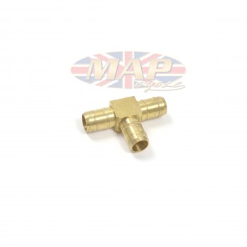 High Quality, Brass, Fuel T-fitting for Motorcycles With 5/16 Fuel Line MAP0588/B