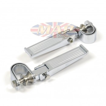 Ribbed Chrome Folding Highway Bar Footpegs  50-26601