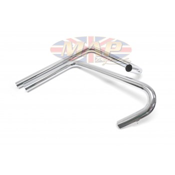 BSA A65, A50, Two-Bend, Staggered, Drag-Style Exhaust Pipes PB120