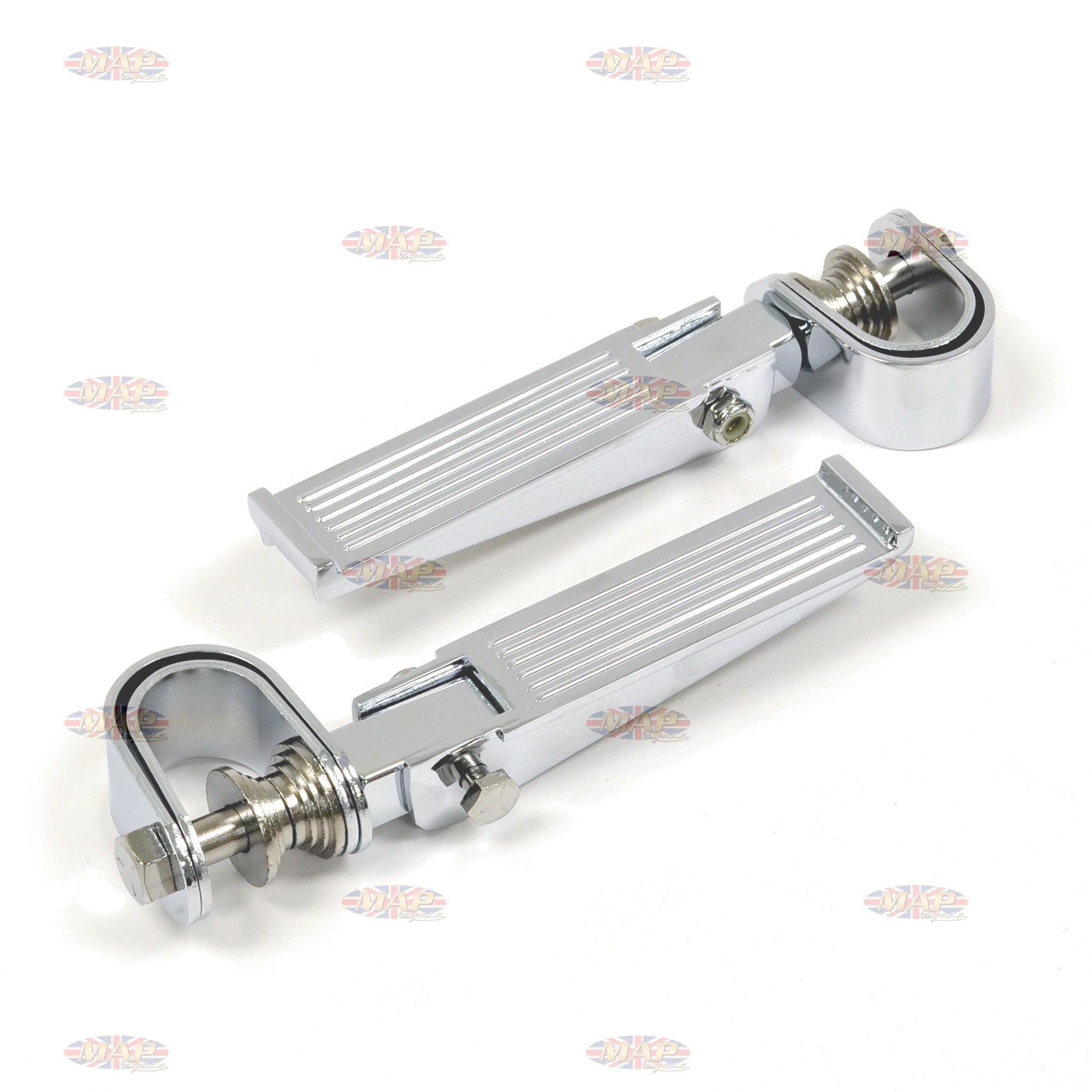 Ribbed Chrome Folding Highway Bar Footpegs  50-26601