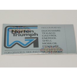 DECAL/ RECOMMENDED OIL SILVR PEELOFF NVT 06-6611