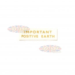 DECAL/  IMPORTANT POSITIVE EARTH 60-0052