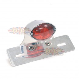 Single Small Cateye Brake Light with License Plate Bracket 62-21601