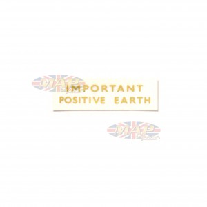 DECAL/  IMPORTANT POSITIVE EARTH 60-0052