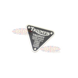 Genuine Triumph Stainless Steel Trophy Patent Plate Badge with Rivets 70-2876