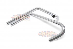 BSA A65, A50, Two-Bend, Staggered, Drag-Style Exhaust Pipes PB120