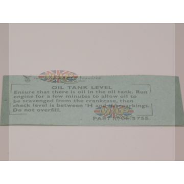 DECAL/  OIL TANK LEVEL etc.  NORTON 06-3755 