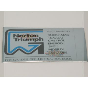 DECAL/ RECOMMENDED OIL SILVR PEELOFF NVT 06-6611 