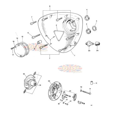 Timing Cover & Contact Break 1973-T140V-TR7RV-Timing Cover & Contact Break 