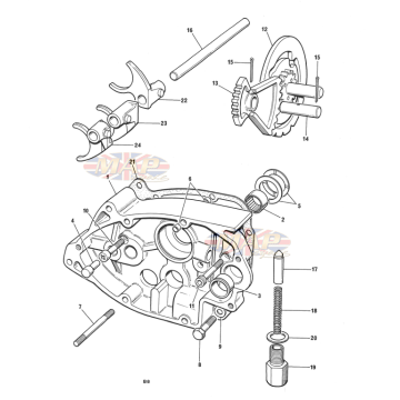 Gearbox Inner & Selectors 1973-T140V-TR7RV-Gearbox Inner & Selectors 