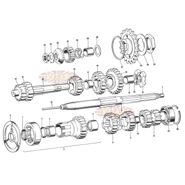 Gearbox Shaft & Gears 1973-T140V-TR7RV-Gearbox Shaft & Gears 
