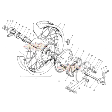 Rear Wheel 1973-T140V-TR7RV-Rear Wheel 