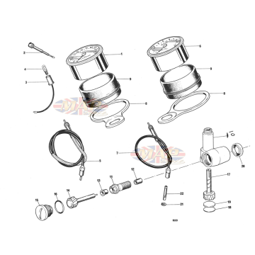Speedometer & Tachometer 1973-T140V-TR7RV-Speedometer & Tachometer 
