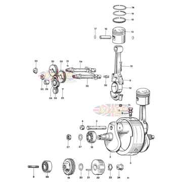 Crankshaft & Connecting Rods 1973-T140V-TR7RV-Crankshaft & Connecting Rods 