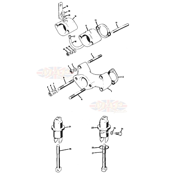 Manifold & Tappets 1978-T140v-TR7RV-Manifold & Tappets 