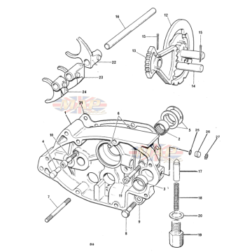 Gearbox Inner & Selectors 1978-T140v-TR7RV-Gearbox Inner & Selectors 