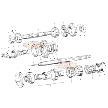 Gearbox Shafts & Gears 1978-T140v-TR7RV-Gearbox Shafts & Gears 