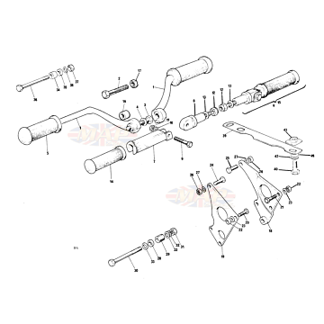 Motormount & Footrests 1978-T140v-TR7RV-Motormount & Footrests 