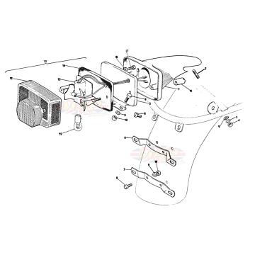 Tail Light & Support 1978-T140v-TR7RV-Tail Light & Support 