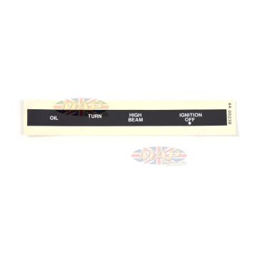 DECAL/ OIL-HI BEAM-TURN-IGN OFF 60-7004 