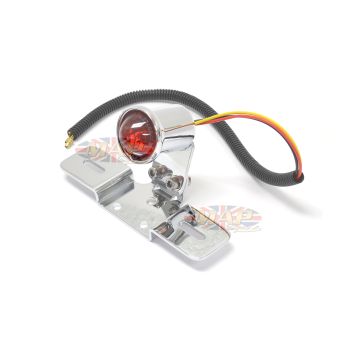 Custom Round Taillight Mounting Bracket License  - Chrome 62-21515 