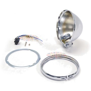 5-3/4" Bates Style Chrome Headlight Shell Kit 66-84150 