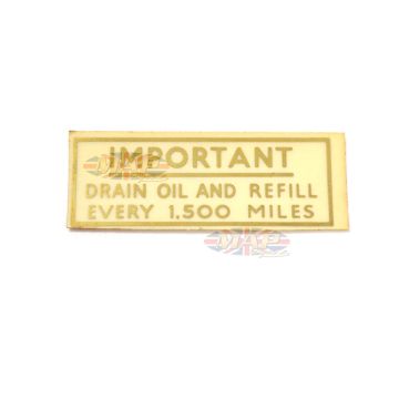 DECAL/  DRAIN & REFILL    OR SEE 60-1816 99-3501 