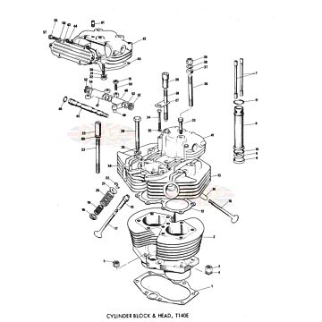 Cylinder Block and head, T140E 1973-TRIUMPH-T140E-CYLINDER-BLOCK-AND-HEAD 