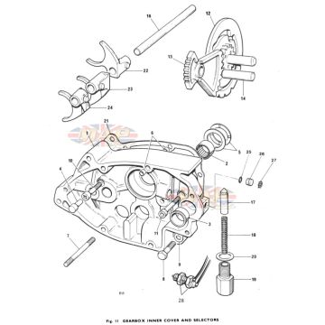 Gearbox Inner Cover and Selectors 1973-TRIUMPH-T140E-GEARBOX-INNER-COVER-AND-SELECTORS 