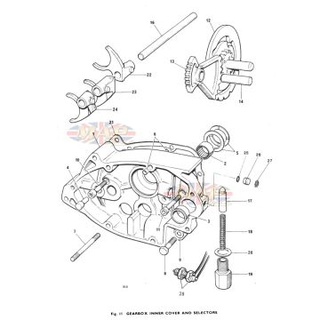 Gearbox Inner Cover & Selectors 1979-TRIUMPH-T140-GEARBOX-INNER-COVER 
