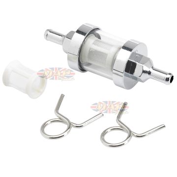 Fuel Filter- Inline Glass Chrome 1/4" 14-34451 