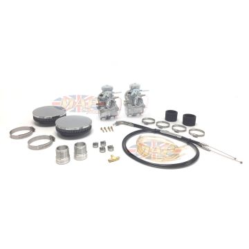 Triumph Bonneville, 1964-68, 34mm Mikuni Carburetor Kit with 20-TPI Manifolds MAP0345 