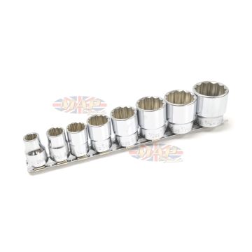 High Quality 8-Piece Whitworth 12-Point Socket Set With Organizer MAP0971/A 