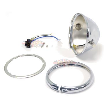 5-3/4" Bates Style Chrome Headlight Shell Kit 66-84100 