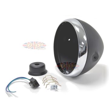 Headlight Shell 7" British Style- Black 66-65068 