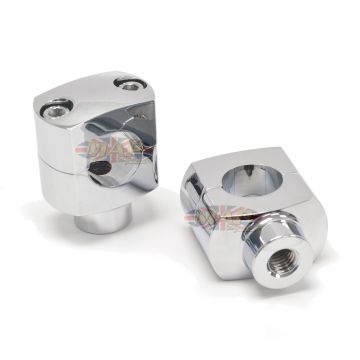 Universal 2-Inch Rise Mount, Chrome Handlebar Risers 23-09701 