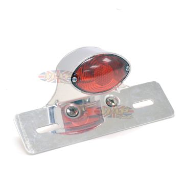 Single Small Cateye Brake Light with License Plate Bracket 62-21601 