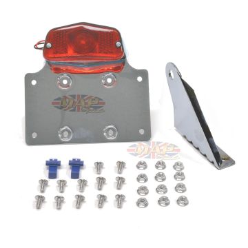 Universal Axle Mount Chrome Taillight & Plate Bracket 62-21551 