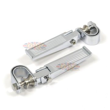 Ribbed Chrome Folding Highway Bar Footpegs 50-26601 