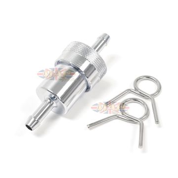 Fuel Filter- Inline Die-Cast Chrome 1/4" 14-34461 