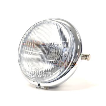 Bates Style 5.75" Chrome Side Mount Headlight with Blue Dot Beam Indicator 66-84101 