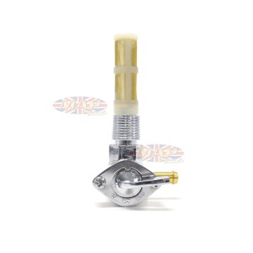 Universal Motorcycle Petcock Chrome 90 Right Nipple 3/8" NPT 07-67140 