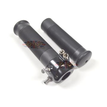 7/8" Dual Pull Black Throttle Assembly w/Grips 44-29484B 