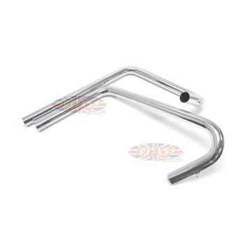 BSA A65, A50, Two-Bend, Staggered, Drag-Style Exhaust Pipes PB120 