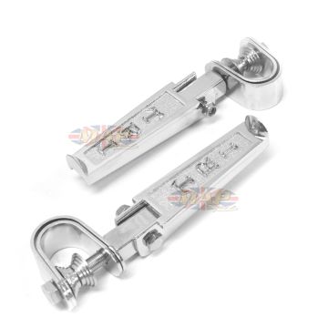 Triumph "TRI" Script Chrome Highway Folding Footpegs 50-26615 
