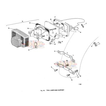 Tail Lamp & Supports 1979-TRIUMPH-T140-TAILLAMP 