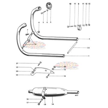 Exhaust - T120, TR6R 1968-TR6-T120-Exhaust - T120, TR6R 