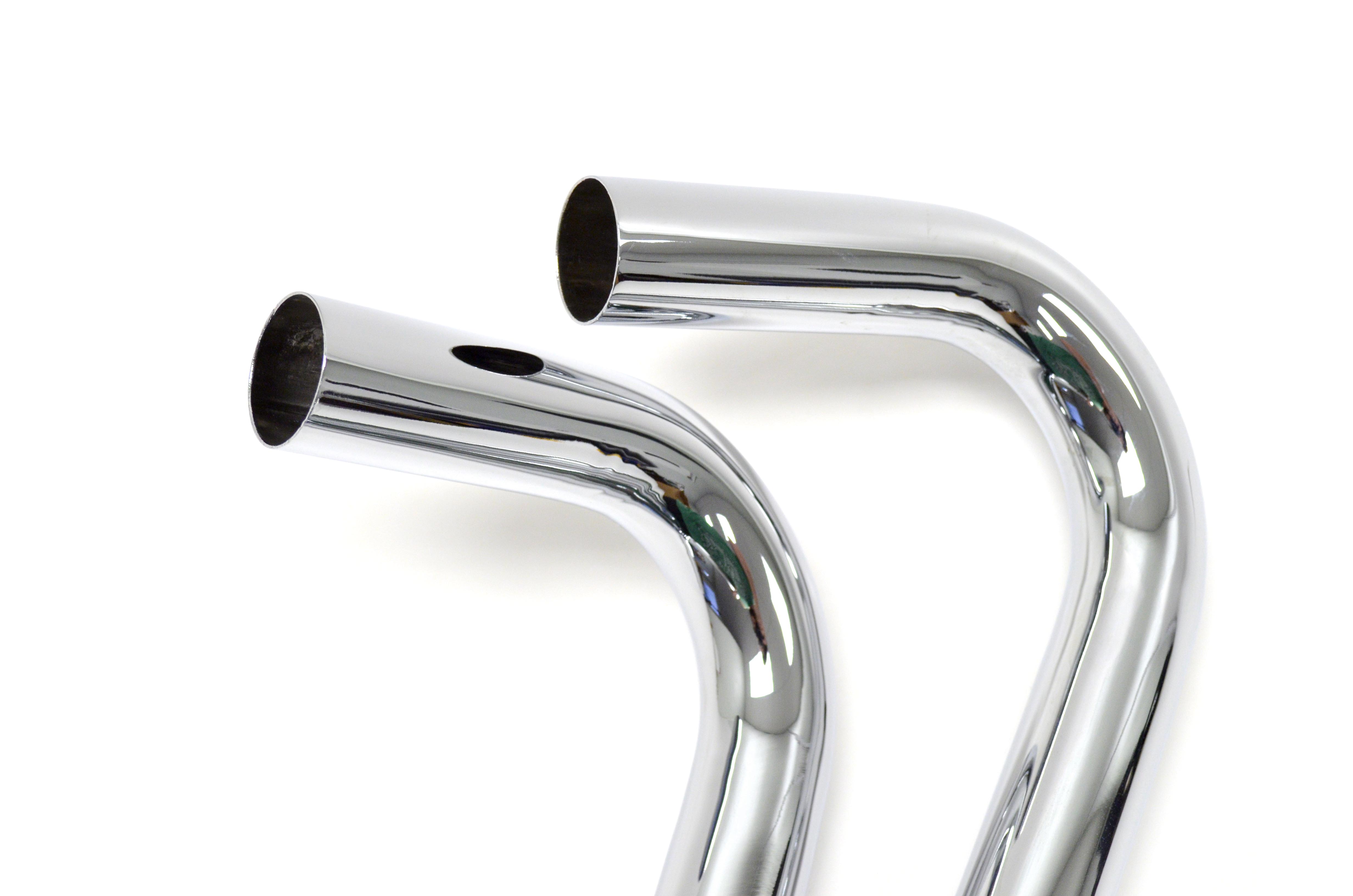 Triumph 650 Two-Bend, Staggered, Drag-Style Exhaust Pipes PT108 | eBay